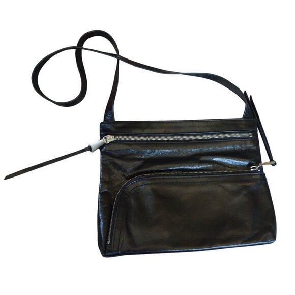 HOBO The Original Cassie Black Genuine Leather Crossbody Bag Boho Whimsigoth - Picture 2 of 8